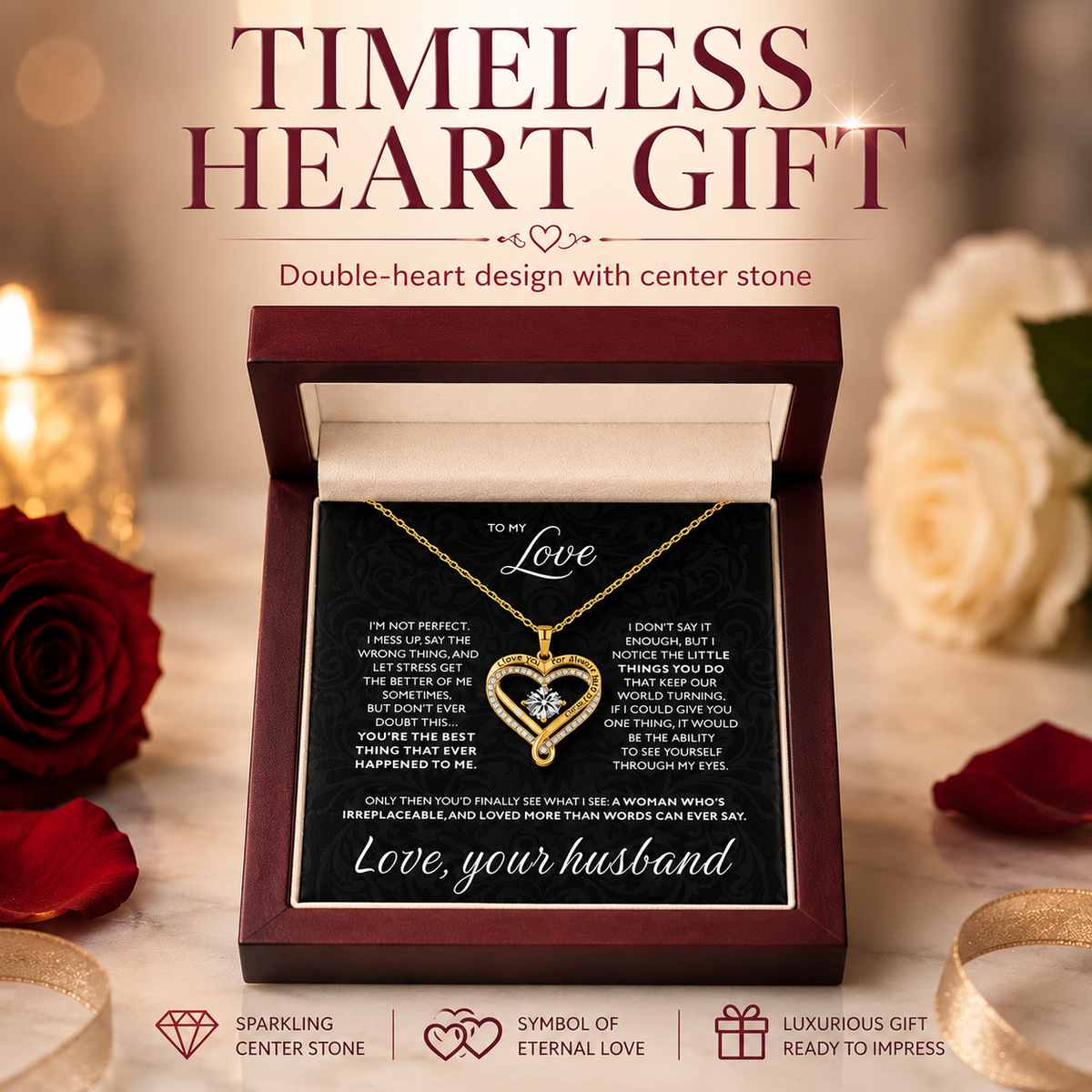 Eternal Heart Double Layered Heart Shaped Necklace