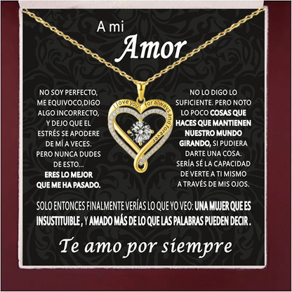 To My Love Eternal Heart Double Layered Heart Shaped Necklace with Gift Box for Gilrfriend Wife Christmas Valentine'S Day Gifts