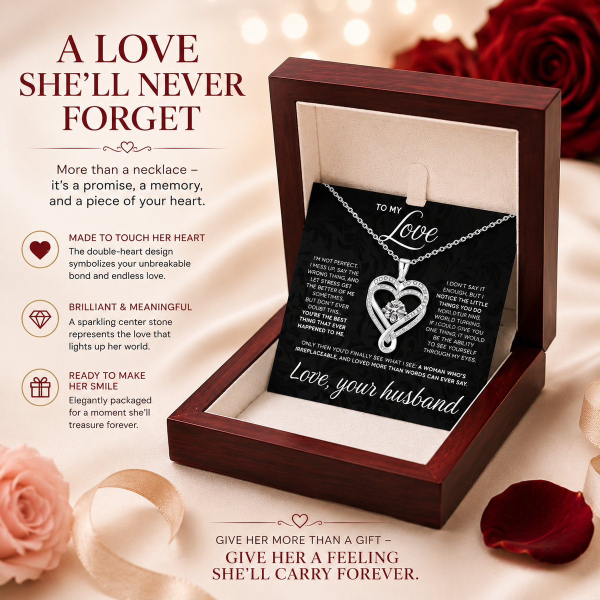 Eternal Heart Double Layered Heart Shaped Necklace